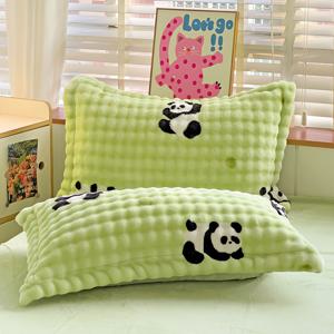 TEMU 2개 세트, 버블플리스 밀크벨벳 3D 프린팅 카툰 이불커버, A등급 수준의 양면 플란넬 방전성 있는 고운털 사포색-적이고 편안한 기계 세탁 가능 48*74cm 완벽한 선물