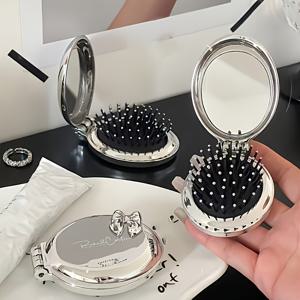 TEMU Bow small comb ptable folding comb, Women's airbag air cushion hair massage, mini integrated travel comb, Air Cushion Comb