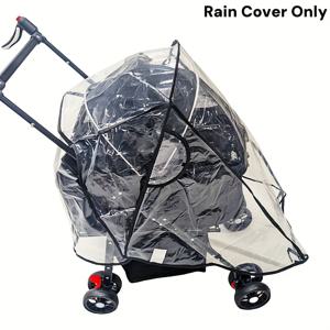 TEMU 1개 블랙 트림 펫 스트롤러 레인 커버, 방풍 및 방진, 투명 방수 디자인과 통기성 측면 메쉬, 대부분의 개와 고양이 스트롤러에 적합, 쉬운 설치, 전체 커버리지 보호, 개 스트롤러, 펫 카트 커버, 개 스트롤러 가드 쿠션, 고양이 스트롤러, 펫 카트 액세서리|강아지유모차