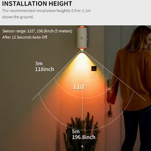 TEMU LED 야간 조명, 모션 센서 스마트 조명, RGB 그라데이션 분위기 조명, 조광 가능한 실내 조명, 자석 계단 조명, 쉬운 설치 벽 조명, 현관, 침대 옆, 책상, 옷장 및 비상 상황에 적합