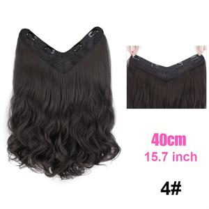 TEMU U자형 클립인 헤어 익스텐션 - 자연스러운 웨이브/컬리 합성 헤어피스, 블랙 컬러, 볼륨과 길이를 위한 롱 길이, 짧은 머리용 쉬운 클립온 부착, 일상 또는 특별한 행사를 위한 자연스러운 웨이브 (호환 가능)
