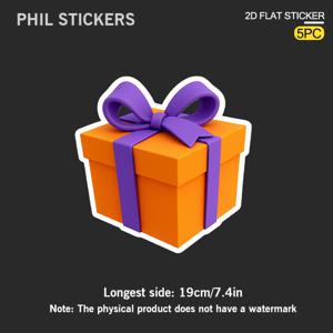 TEMU 오렌지 선물 상자와 보라색 리본 - 자체 접착 비닐 스티커, 자동차, 트럭, 밴, 노트북, 유리, 금속, 세라믹 표면용 탈부착 데칼 - 내구성 있는 장식 스티커, 차량 및 랩탑 액세서리, 재미있는 디자인, 쉬운 적용, 차량용 스티커|스티커