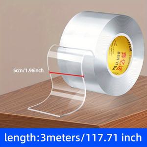 TEMU 2개 세트 투명 충격 방지 보호대, 내구성 강한 투명 자체 접착 가구 다리용 나노 테이프 - 의자, 테이블, 계단, 문에 보이지 않음 - 미끄럼 방지, 소음 및 스크래치 방지 (잔여물 없음), 코너 보호대, 문 모서리 보호대