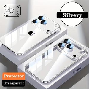 TEMU 아이폰 17 에어 프로 맥스 플러스용 초슬림 방열 휴대폰 케이스, 투명 도금 소프트 TPU 렌즈 필름 보호 커버, 모바일 커버,폰 액세서리,세련된 디자인, 케이스,스크래치 방지,고품질 필름,가제트 애호가,아이폰 소유자들