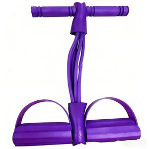 TEMU 2025 업그레이드 6바 멀티기능 복근 트레이너 & 전신 저항 운동기 - 헤비듀티 접이식 풋 페달 풀러 시스템, 조절 가능한 장력, 공간 절약형 접이식 디자인, 헬스, 요가, 필라테스용 (퍼플) - 노