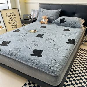 TEMU 1개 캐티온 밀크 벨벳 피트 시트, 편안하고 따뜻한 라이트 베이지, 통기성, 베개 코어 미포함, 부드러운 피트 시트,통기성 원단,양이온 물질,고품질 벨벳,벨벳 침구,럭셔리 탐구자들,콜드 슬리퍼스