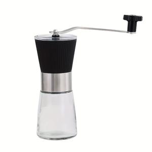 TEMU 1개 휴대용 수동 커피 그라인더 - 스테인리스 스틸 & 유리 버, 304 스테인리스 스틸, 전기 필요 없음, 에어프레스, 드립 커피 & 용 탈착식 핸들, 홈 & 오피스 사용을 위한 주방 액세서리, 휴대용 커피 그라인더, 준비, 세련된 디자인, 내구성 있는 구조, 수동 커피 그라인더, 커피콩 분쇄기, 커피 그라인더 세트, 수동 커피 그라인더, 커피