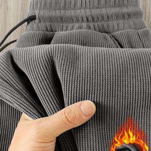 TEMU 남성용 쉐닐 플리스 안감 레그 팬츠 - 겨울 따뜻함, 단색, 미드 라이즈, 레귤러 핏, 캐주얼 스타일, 약간의 스트레치 원단, 벨트 없음, 캐주얼 복장에 적합, 겨울 바지 | 레그 팬츠 | 쉐닐 원단|냉장고바지|남자바지|바지