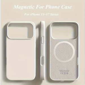 TEMU 아이폰 17 Pro Max, 17 Pro, 17 Air, 17, 16, 15, 14, 13 Pro Max용으로 디자인된 마그네틱 폰 커버. 무선 충전과 호환되며, 세련되고 단색 디자인으로 누구에게나 적합합니다.