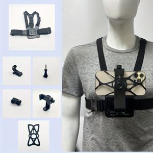 TEMU 조절 가능한 체스트 마운트 하네스 시스템 - 휴대폰/GoPro/DJI 액션 홀더 포함, 헤비듀티 ABS 블로깅 백팩 스트랩, POV 녹화용, 아이폰, 삼성, 인스타360, 고프로, 드론 호환 (핸즈프리 야외 촬영)