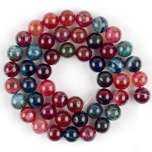 TEMU 1줄 ASVRAI U 천연 칼세도니 아게이트 비즈 - 15인치(38cm) 루스 비즈, 6mm/8mm/10mm 균일한 원형 비즈, 주얼리 제작, 공예, 귀걸이, 목걸이, 팔찌용 - 생생한 지성 톤(파랑, 초록, 빨강, 갈색, 검정, 흰색, 투명)