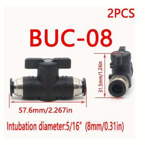 TEMU 2개입, 양면 에어 호스 스위치 밸브/볼 밸브 - 6mm, 8mm, 10mm, 12mm, 스티어링 휠 및 공기 흐름 제어용 퀵 커넥트 수동 밸브, 다양한 산업 분야에서 산업용으로 적합