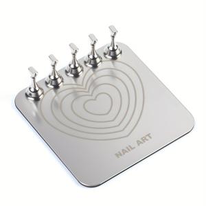 TEMU MISSCHEERING 5개 메탈 네일 연습 트레이 세트 (네일 팁, 젤 폴리쉬 팔레트 & 투인원 믹싱 트레이 포함) - 내구성이 뛰어난 철제 구조, 정밀한 네일 아트 훈련을 위한 인체공학적 디자인, 매니큐어 & 페디큐어 연습, 네일 아트 용품