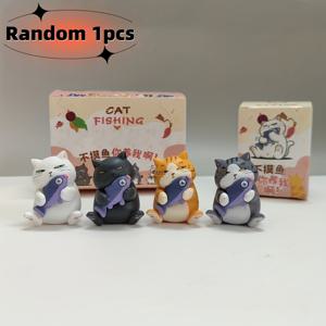 TEMU 귀여운 상어 고양이 피규어 | 모던 PVC 수집용 장식, 집, 자동차, 파티용 | 다양한 방 타입 및 모든 휴일에 이상적