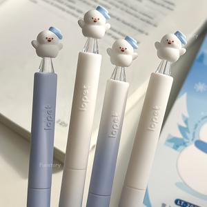 TEMU 4개 귀여운 만화 젤 펜 - 0.5mm 그라데이션 색상, 인체공학적 팁, 속건성 잉크, 가볍고 내구성 좋은 플라스틱, 눈사람, 구름, 벚꽃 테마, 재미있는 문구류, 장난기 넘치는 디자인, 부드러운 필기감, 사무직 근로자, 지워지는 볼펜, 학용품, 귀여운 볼펜, 볼펜, 필기도구, 젤펜, 필기구, 공부용품