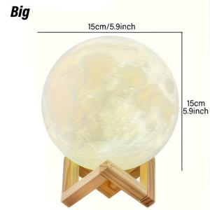 TEMU 1개 터치 센서 스마트 램프, 3D 프린팅 달 모양 LED 야간 조명 (4.7