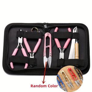 TEMU 1세트 주얼리 만들기 키트 - 아연 합금 도구 포함, 완벽한 DIY 주얼리 제작 세트 (라운드 노즈, 플랫 노즈, 니들 노즈), 와이어, 파일 및 핀셋 포함, 휴대용 케이스, 비즈 및 주얼리 디자인용