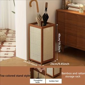 TEMU 크림색 스타일의 라탄 직조 스타일의 우산 스탠드. 가정, 사무실, 카페, 게스트하우스에 적합합니다. 내구성이 뛰어난 이 일본 우산 보관 랙은 실내 및 실외 모두에서 사용하기에 이상적입니다. 세련된 모양의 Mo가 특징입니다.