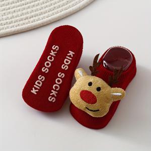 TEMU 아기 바닥 양말 한 켤레, 얇은 봄가을용 보트 양말, 시원한 아기 걸음마 빨간 양말, 어린이 미끄럼 방지 크리스마스 양말, 축제 아기 양말,통기성 아기 양말,미끄럼 방지 양말,보트스타일 양말,처음 걷는 사람들,부모님 선물