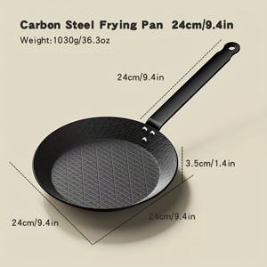 TEMU 1개 미리 마트린된 탄소강 프라이팬, 인덕션 조리대, 스토브 및 그릴에 적합 - 11/9.4/7.9인치, 정밀 주철 프라이팬, 스테이크 프라이팬, 내구성, 균일한 가열, 실내/실외 - Pfas, Pfoa & Pfos 무첨가