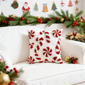 TEMU 1개 크리스마스 겨울 자수 베개커버, 18*18인치, 자수 베개커버, 크리스마스 한정판 풍차 조합 쿠션 커버, 축제 장식, 거실, 침실, 서재에 적합, 베개 코어 미포함