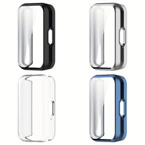 TEMU 삼성 Fit3 액정 보호 필름 케이스 TPU 전체 범퍼 커버 포함 4개입, HD 투명 스크래치 방지 스마트워치 액세서리, 스마트워치 케이스, 스트랩 포함 스마트워치 케이스