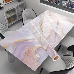 TEMU 1개 골든 마블 패턴 자가 점착 벽 스티커 & 데스크탑 데칼 - 탈착식, 열 및 비닐 장식 (사무실, 캐비닛, 책상, 홈 데코용) - 모던 직사각형 디자인, 간편 & 붙이기, 캐비닛 장식, 우아한 장식, 간편 설치 데칼