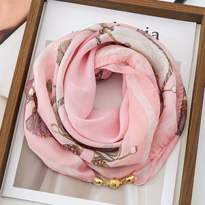 TEMU 1/3개 패션 프린트 자석 클립 스카프, 여성용 장식 목도리, 자석 클립 따뜻한 얇은 스카프, 겨울 봄 가을용 다용도 얇은 스카프, 소형 목도리 액세서리