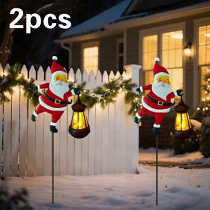 TEMU 2개 야외 정원 크리스마스 휴일 야외 조명, 빨간 스카프 생동감 넘치는 눈사람 모양 휴일 분위기 장식 정교한 선물, 정원 잔디 테라스 현관 화분 장식용