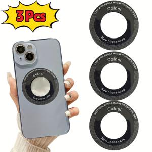 TEMU 3/6/12개 휴대폰 스탠드 패치 (메탈 링 포함, Magsafe 마그네틱 링용) - 내구성 좋은 알루미늄 합금, 녹 방지, 마그네틱 차량 거치대, 무선 충전, 차량용품 내부, 차량용품 외부, 차량용품에 적합