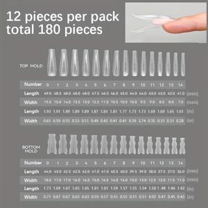 TEMU 180개 샌드위치 레이어 네일 폼 | 슬림 테이퍼드 타원형 페이퍼리스 젤 익스텐션 폼, 네일 아트용, 투명한 컬러 톤, 글로시