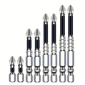 TEMU 8피스 헤비듀티 자석 드라이버 비트 세트 (미끄럼 방지 팁 & PH0-2/PH3-4 드릴 비트 포함) - 필립스 나사용 금속 자석 키트, DIY, 전자제품, 수리용 (드릴 호환)