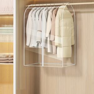 TEMU 1pc 초대형 투명한 옷걸이 가방 - 먼지 방지 PVC 지퍼 클로저, 자켓, 슈트, 드레스에 이상적 | 기숙사 보관용 밀봉 옷장 보호 커버 (프레임 미포함), 1-4pcs