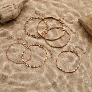 TEMU 여성용 골든 브레이슬릿 세트 - 트렌디한 얇은 스태커블 링크 페이퍼클립 체인 팔찌 패키지, 여성 액세서리 선물