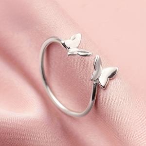 TEMU S 실버 웨딩 링 여성용 심플 소프트 글리터 나비 디자인 오픈 핸드 주얼리 할로윈 크리스마스 추수감사절 선물