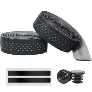 TEMU BULOS 펀치 자전거 핸들바 테이프 - PU+EVA 충격 흡수 & 통기성 그립, 미끄럼 방지 접착 스트립 & 플러그인 시스템, 로드, 마운틴, 호환 (다색상 옵션: 블랙, 레드, 블루, 그린, 핑크, 화이트, 골든, 사이언) - 내구성 & 편안한 핸들바, MTB 바