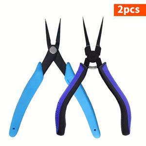 TEMU 보석 제작을 위한 고탄소강 소재의 초박 평평한 코 플라이어와 매끄러운 턱과 편안한 그립으로 와이어를 구부리고 점프 링을 열고 닫을 수 있는 니들 코 플라이어 1개/2개