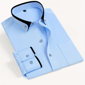 TEMU 남성용 / 버튼 칼라 & 커프가 있는 셔츠 - 싱글 브레스티드 롱 슬리브 테일러드 비즈니스 캐주얼 재킷 스타일 버튼 프론트 코트 (벨트/넥타이 미포함) - 세탁기 사용 가능 봄/가을 정장 & 세미 정장