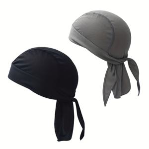 TEMU 남성용 통기성 빠른 건조 자전거 모자 2개, 해적 머리띠, 야외 스포츠 러닝용 헤드웨어 캡