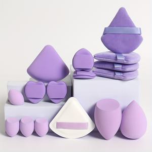 TEMU 16피스 메이크업 도구 세트, 2개 플라워 슈가 퍼프 & 4개 루즈 파우더 퍼프 & 4개 미니 에어 쿠션 퍼프 & 2개 메이크업 스펀지 & 4개 미니 뷰티 블렌더. 액체/크림 파운데이션 혼합용 스펀지, 라텍스 프리 웻/드라이 사용 가능, 모든 라이트 베이지 타입에 적합