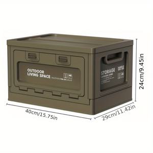 TEMU 대형 접이식 보관함 (뚜껑 포함) - 내구성 플라스틱, 캠핑 장비, 낚시 용품 및 차량 트렁크 정리에 완벽 - 크리스마스 선물, 장난감 보관함, 보관 용품, 바구니, 홈 정리용 보관함