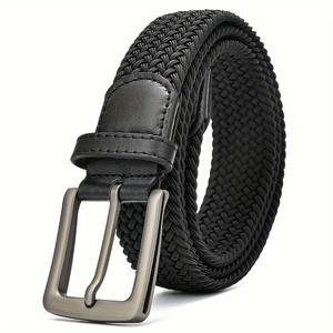 TEMU 골프, 캐주얼 바지 및 청바지에 적합한 남성용 탄력 있는 땋은 벨트