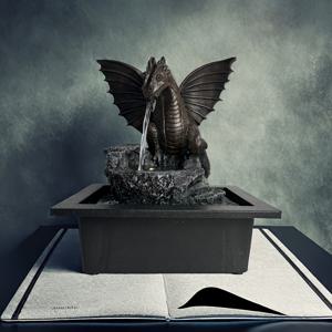 TEMU 1개 USB 전원 탁상용 분수대 LED 라이트 포함 - 레진 드래곤 디자인, 홈 & 오피스 장식용 휴식하는 폭포, 젠 명상 및 풍수에 이상적, 완벽한 크리스마스 선물, 실내 공간, 드래곤 장식, 물 분수 실내 장식, 폭포 분수, 물 분수 실내 장식, 방 분수, 방 분수, 실내 분수