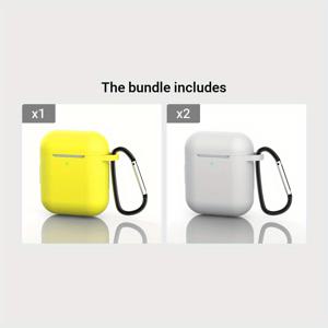 TEMU 에어팟 1 & 2용 실리콘 보호 케이스 - 충격 흡수, 방진, 미끄럼 방지 커버, 쉬운 충전 액세스 - 3 팩