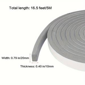 TEMU 다목적 PE 폼 접착제 실란트 테이프 - 방수, 방음 단열재 문 및 창문용, 나무, 플라스틱, 유리, 금속, 건식 벽체에 강력한 접착력 - 예술, 공예, 실내 사용, 자전거 핸들바 감싸기, 스케이트보드 그립, 벽 패딩에 이상적 - 내구성, 비박리, 쉬운 적용 - 회색|실내자전거