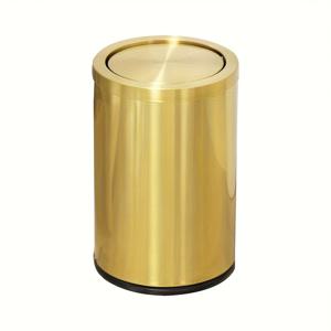 TEMU GMBin 스테인리스 스틸 휴지통 | 플립 뚜껑, 냄새 및 박테리아 밀폐 디자인의 고급스러운 골드 마감, 거실, 주방 및 욕실용
