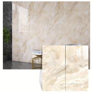 TEMU 현대적인 비닐 벽 스티커 – 인조 대리석 패턴, 자체 접착 장방형 벽 타일, 광택 마감, 주방 및 욕실용 방수, 강력한 그립감, 쉬운 설치