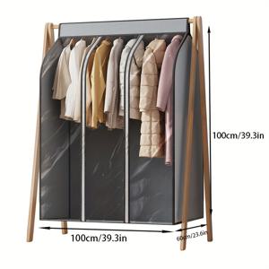 TEMU 1pc AOLORES 현대 방수 폴리에틸렌 의류 보관 백, 다목적 직사각형 모양, 옷장 보호를 위한 밀폐 지퍼, 셔츠, 코트, 드레스, 정장, 침대 아래 보관을 위한 먼지 커버