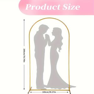 TEMU 메탈 아치 배경 스탠드 키트, 다재다능한 골든 아치 프레임, 파티 장식, 결혼식, 신부 샤워, 생일, 기념일, 크리스마스, 할로윈, 추수감사절, 새해, 정원 식물 등반 덩굴 장식, 전기 불필요