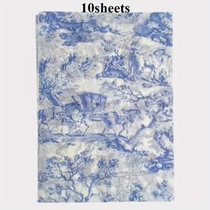 TEMU 파란색과 흰색의 투알레 무늬 선물 포장지 - 우아한 선물 포장, 꽃다발, 의류, 미술 공예, DIY, 가방, 생일, 웨딩 장식용 종이 - 내구성 있고 다재다능한 종이 재질